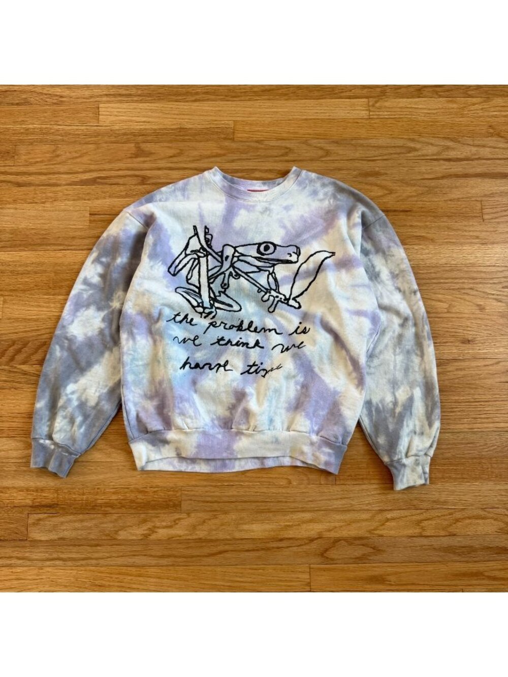 Online Ceramics Mushroom House TieDye Frog Heavyweight Sweatshirt Large